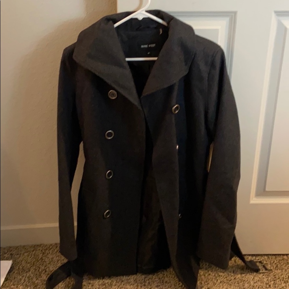 Gray Button Up Pea Coat - image 1